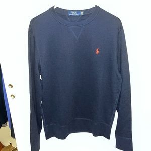 Polo Ralph Lauren Medium Navy Blue Crew Neck Pullover Sweatshirt Sweater